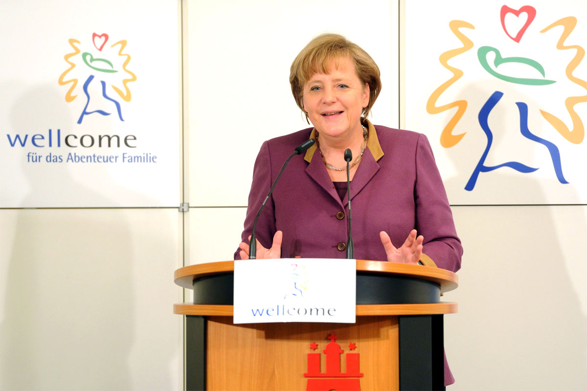 Dr. Angela Merkel am Rednerpult