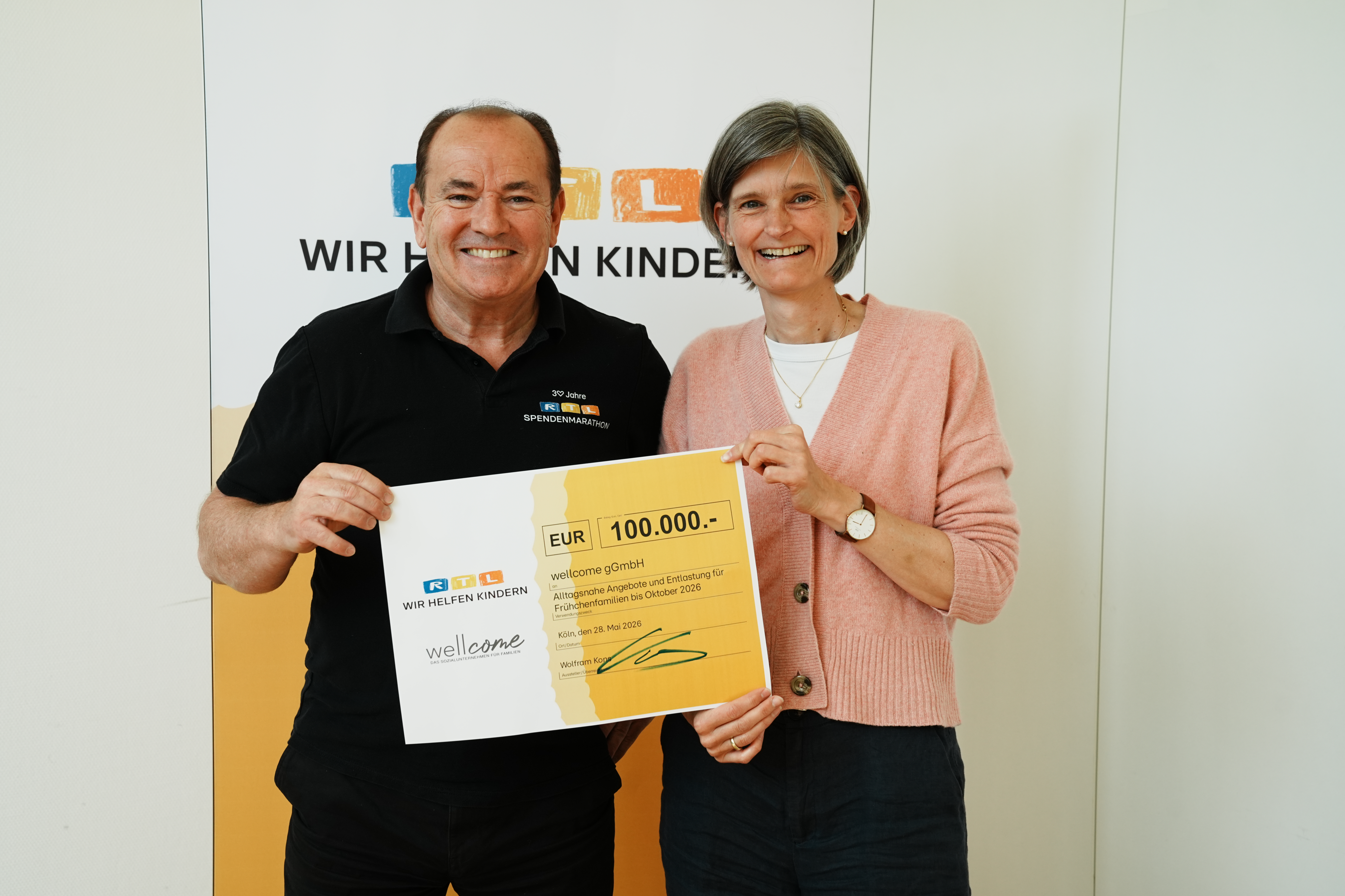 100.000 Euro von der Stiftung RTL und Pampers f&uuml;r Fr&uuml;hchen-Familien